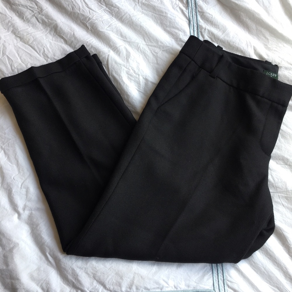 J.Crew black wool cropped City Fit dress pants